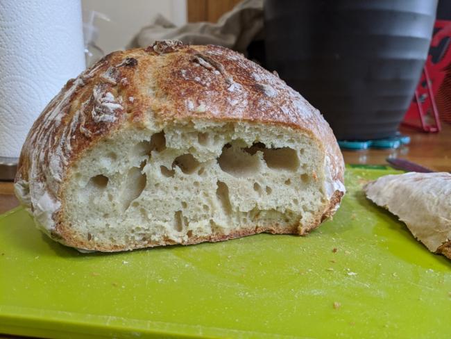 Loaf seven cut open